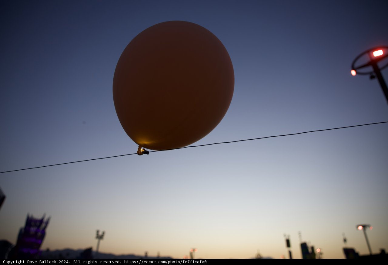 Sunset Silhouette with a Giant Balloon at Coachella 2024