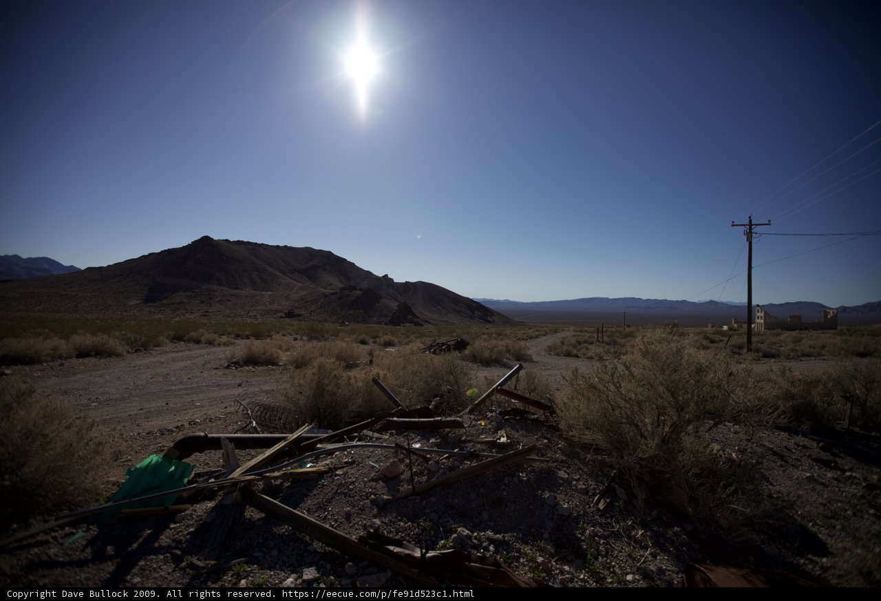 Desert Sun and Telephone Pole