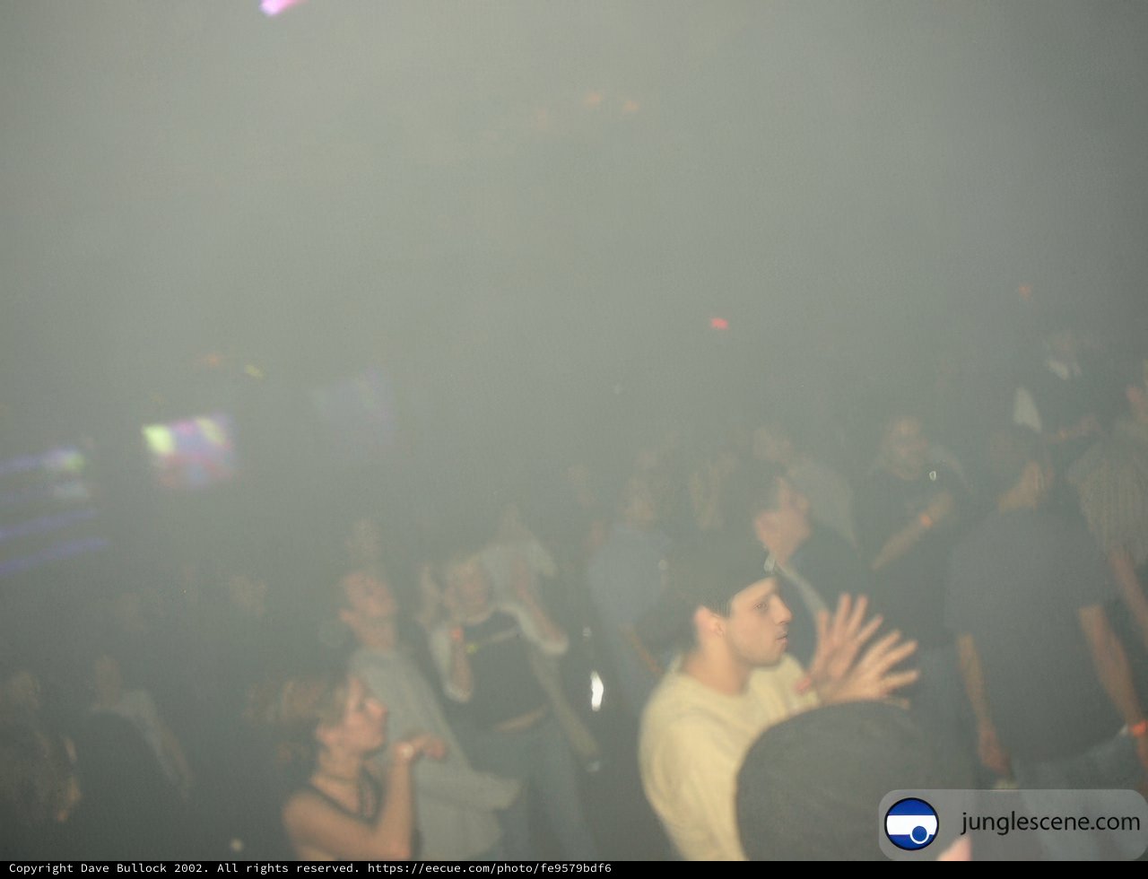 Nightclub Crowd in Smoke