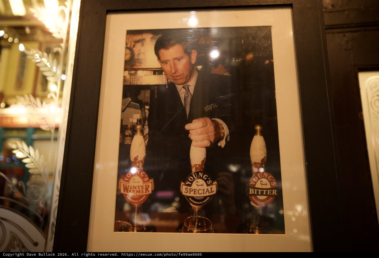 Prince Charles Behind the Bar at British Pub