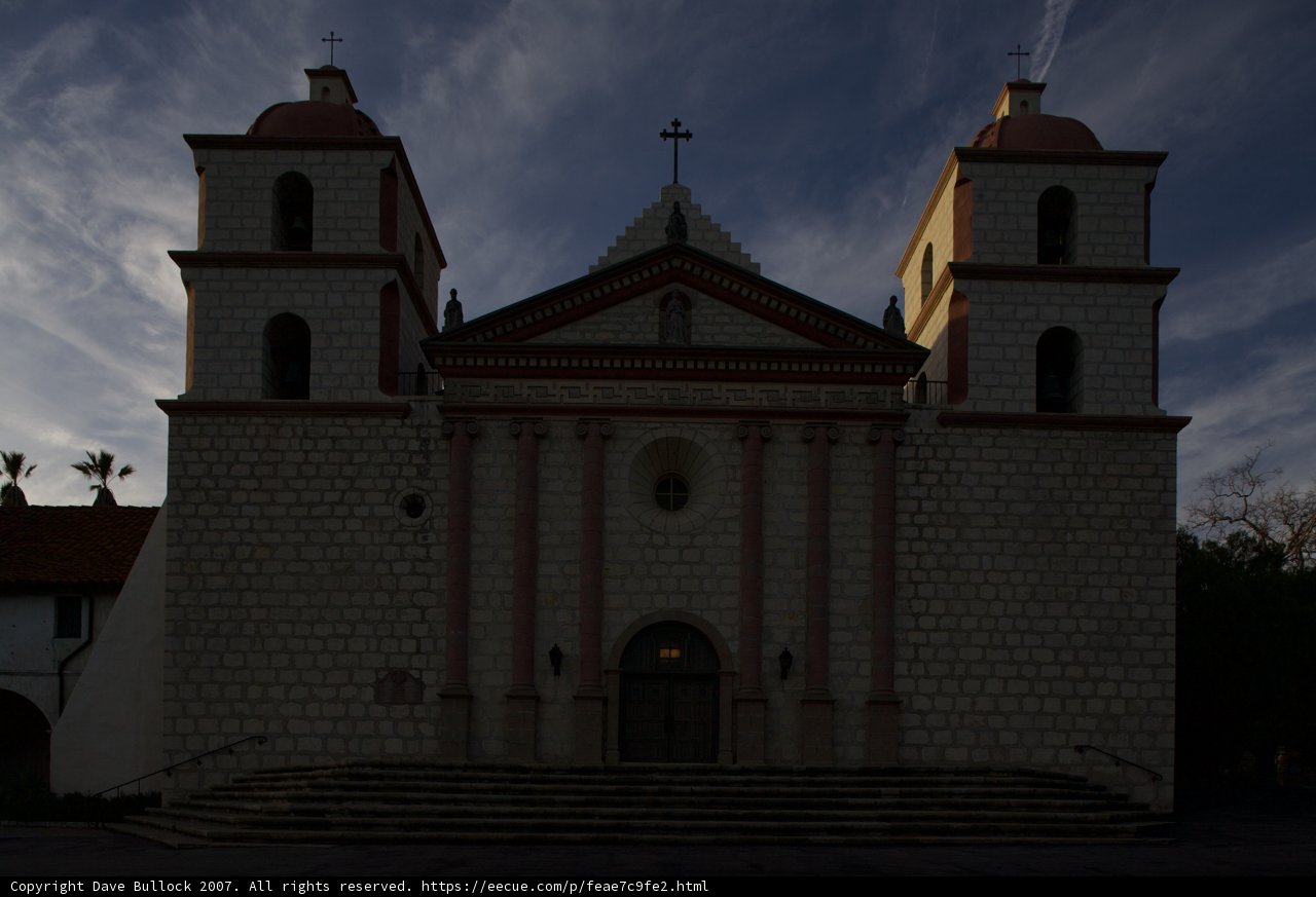 The Majestic Clock Tower of Santa Barbara Mission