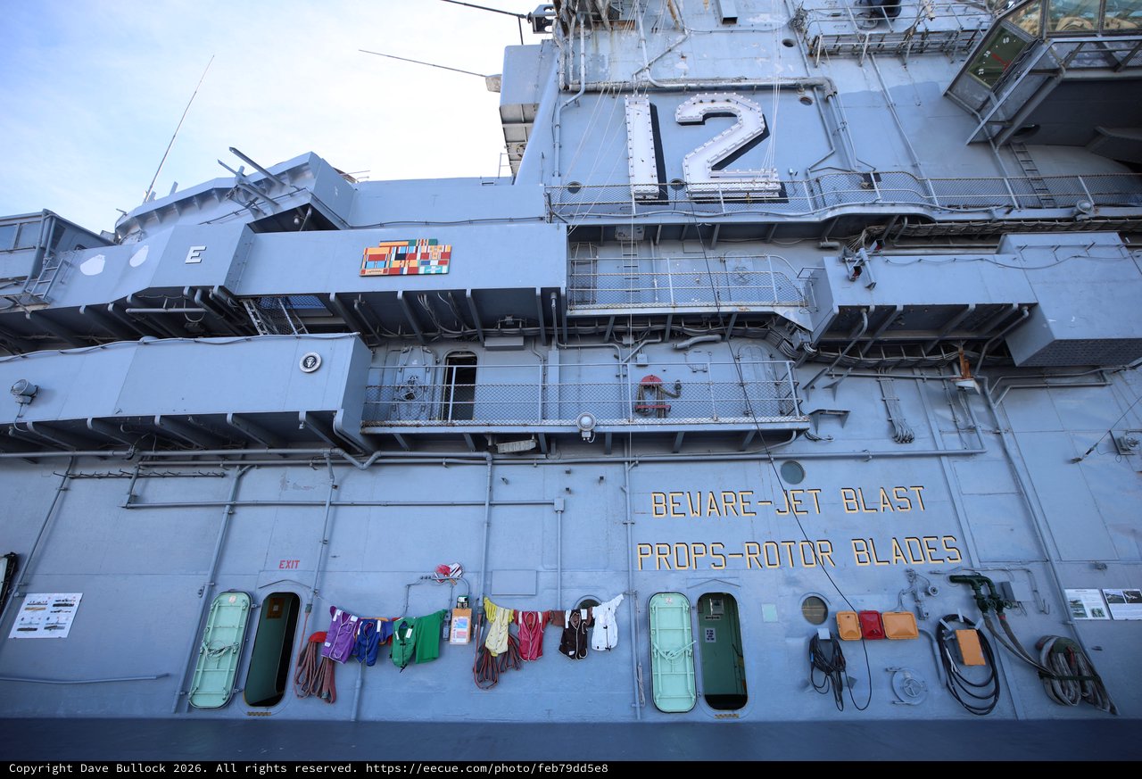 Naval Aviation Safety Warning on USS Hornet Deck