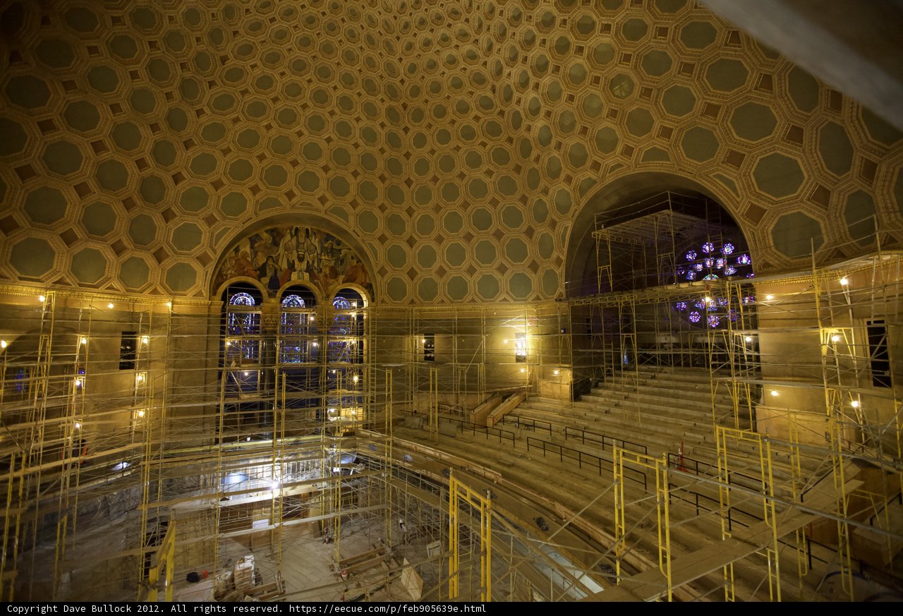 Scaffolding and Dome Inside the Architected Building