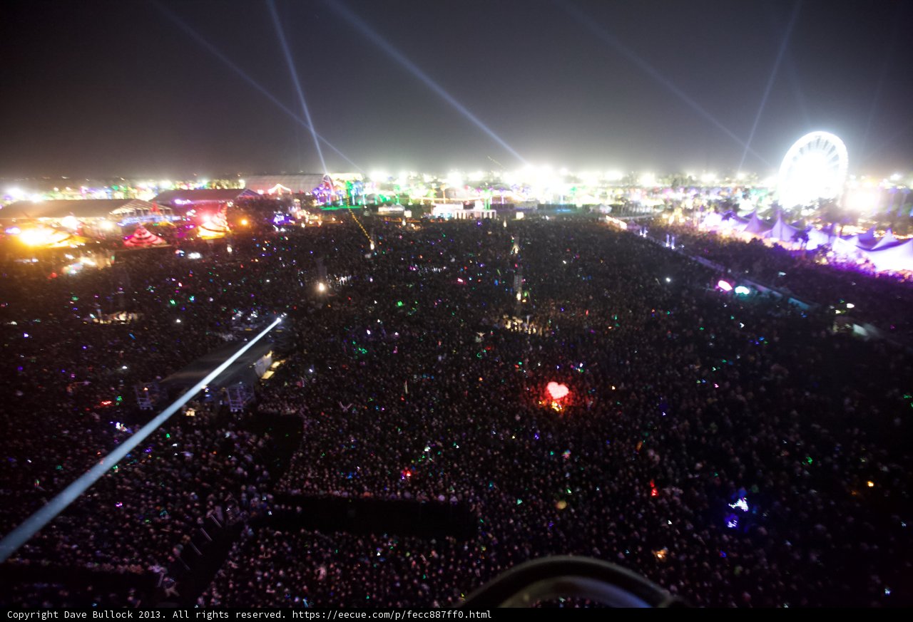 Illuminating the Night: A Coachella Concert Crowd Captured in Motion