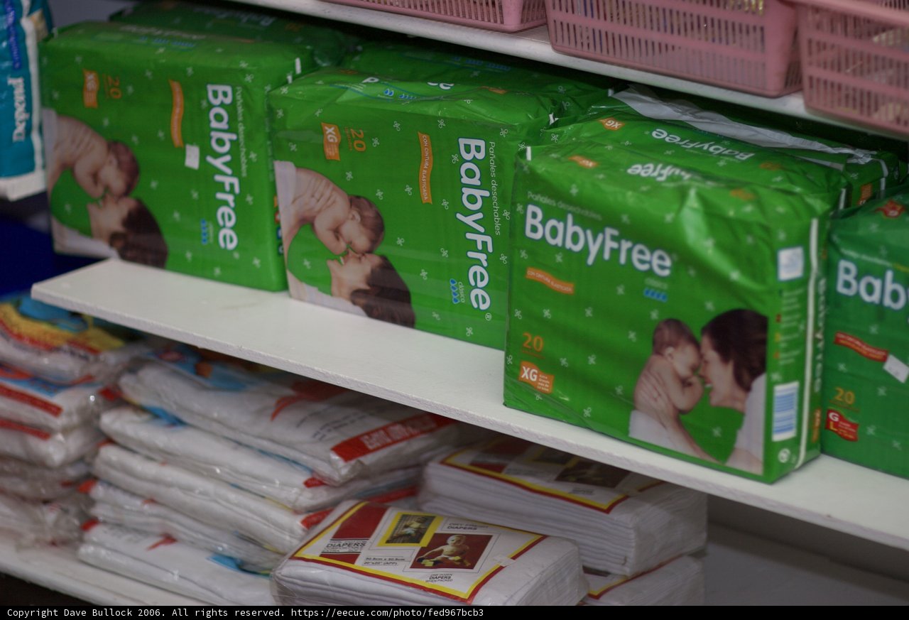 Babyfree Diapers on Display