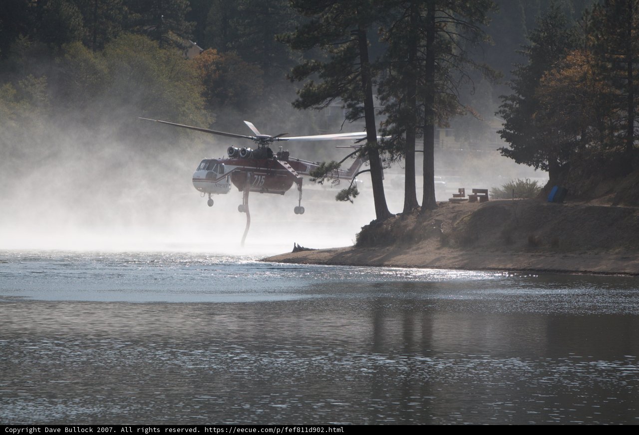 Helicopter Flying over a Tranquil Body of Water