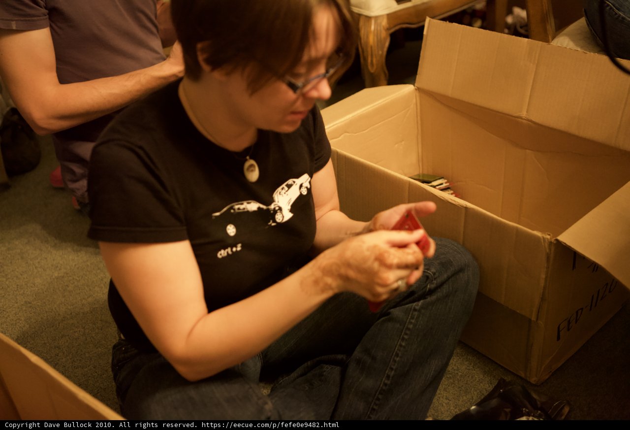 Sitting among the boxes