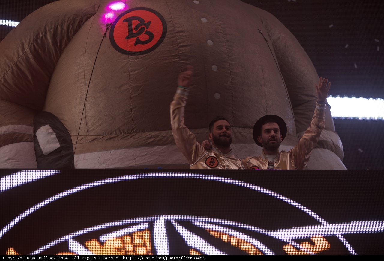 A-Trak and Friend Pose with Gigantic Inflatable Bear