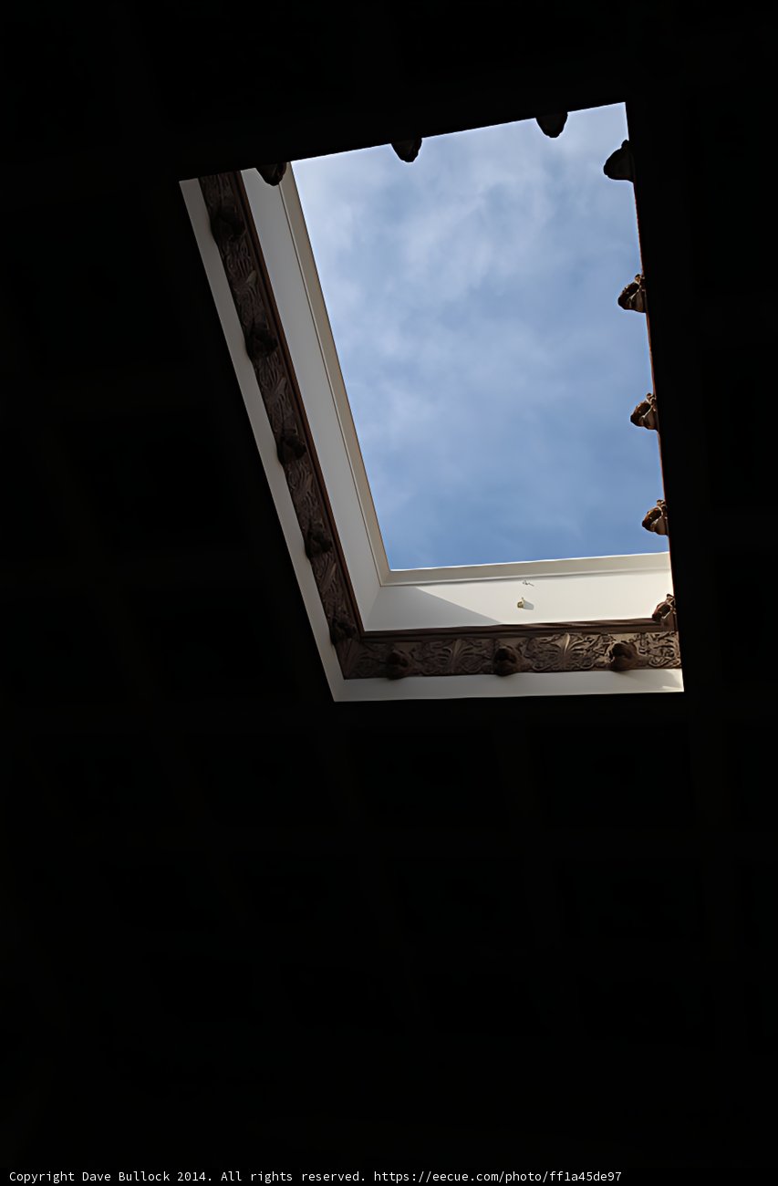 A Glimpse of the Sky Through a Skylight