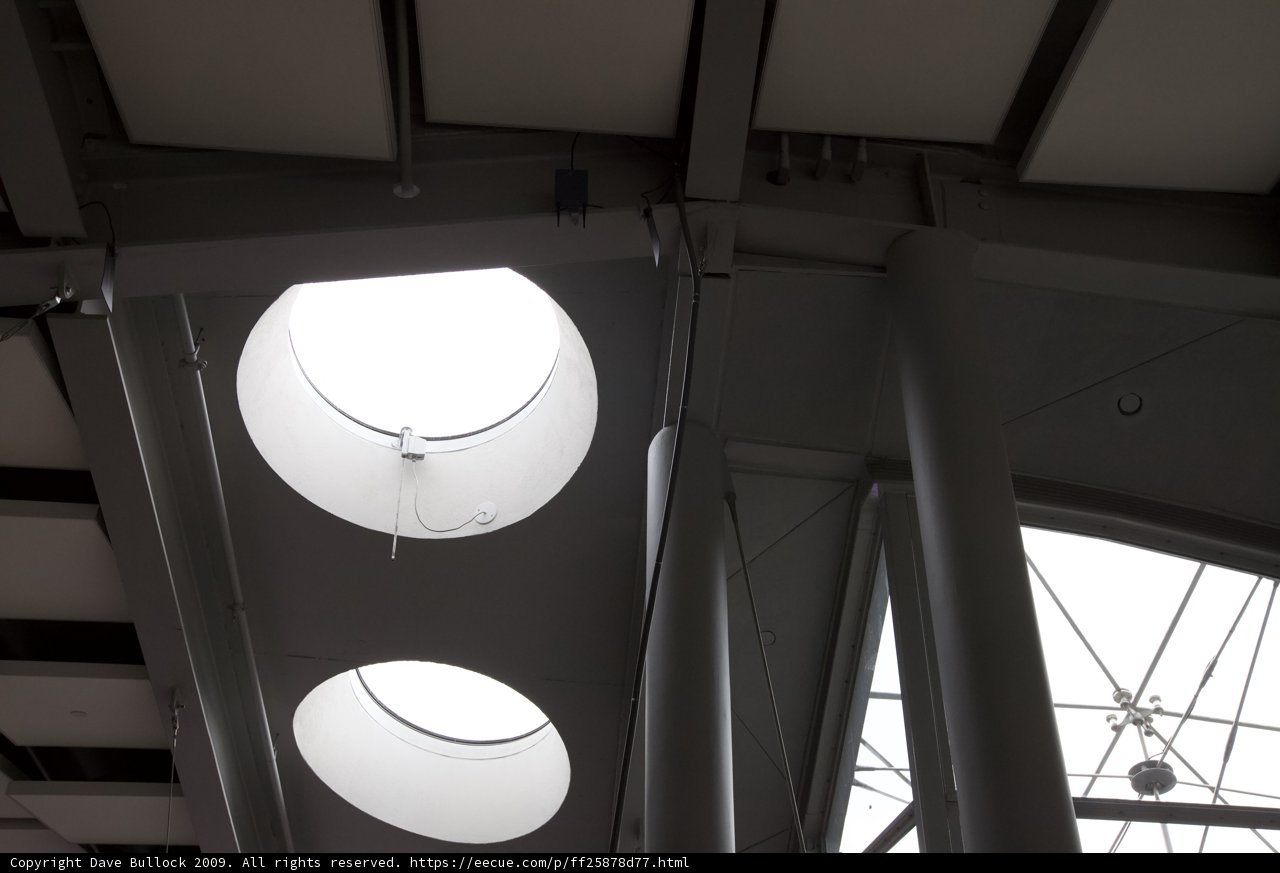 Circular Skylights in Airport Ceiling