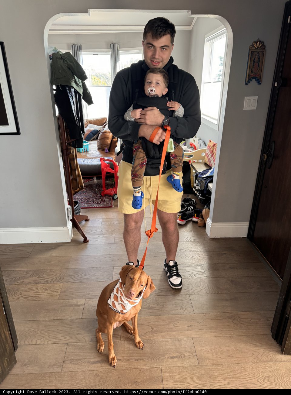 A Candid Thanksgiving Moment with Wesley, Cameron J, and their Furry Friend