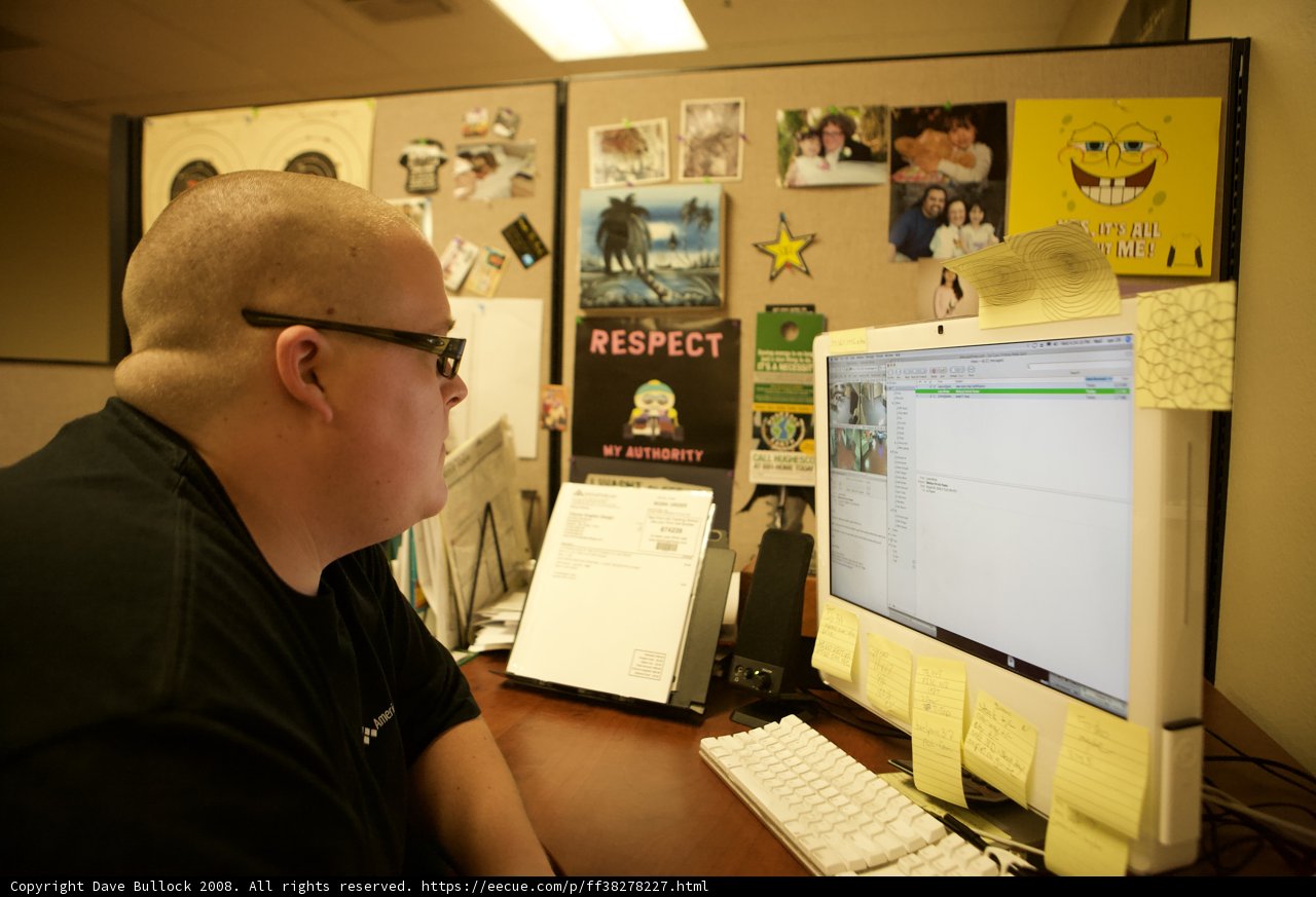 Working hard at the desk