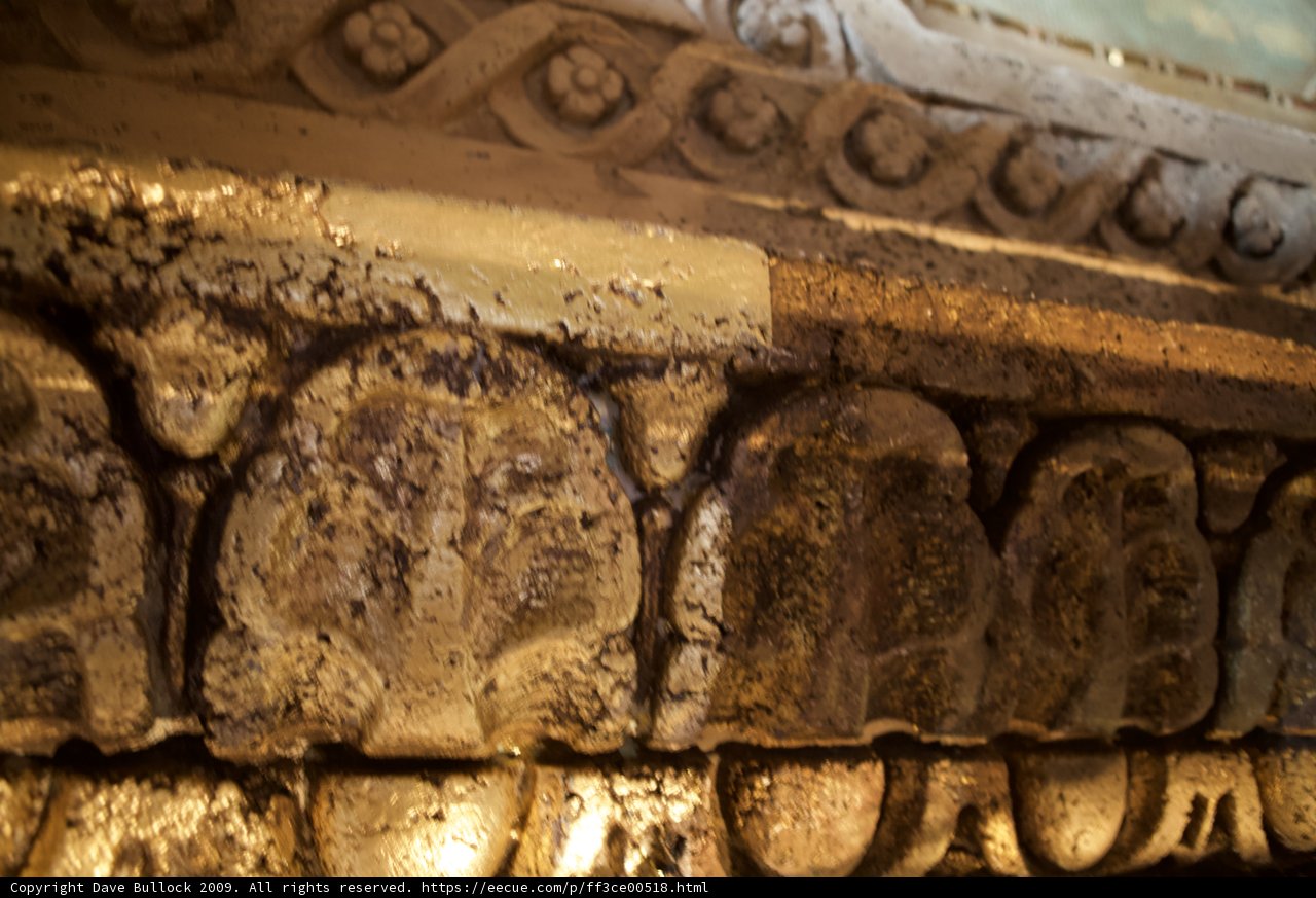 Intricate Ceilings of a Restored Temple