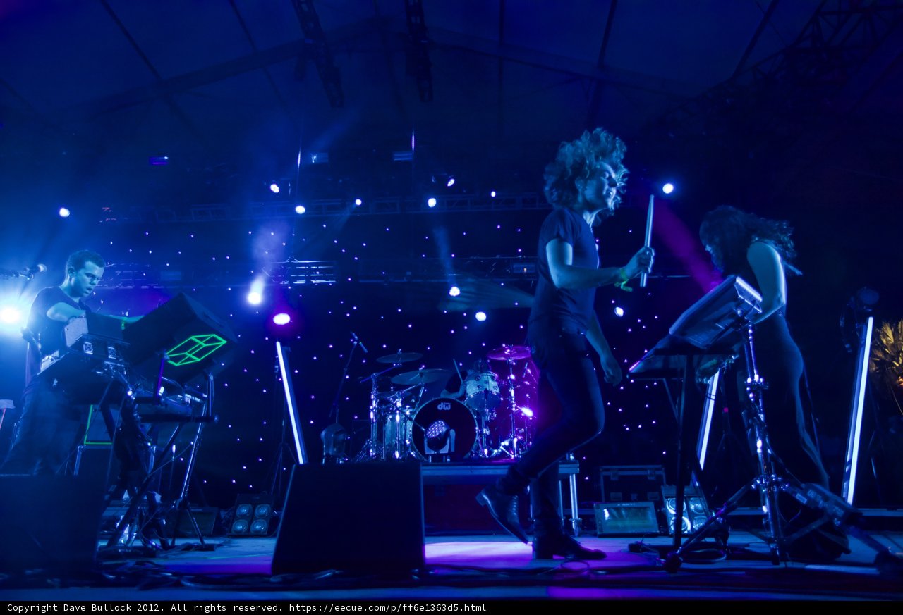 Blue-Lit Rock Band Rocks The Crowd
