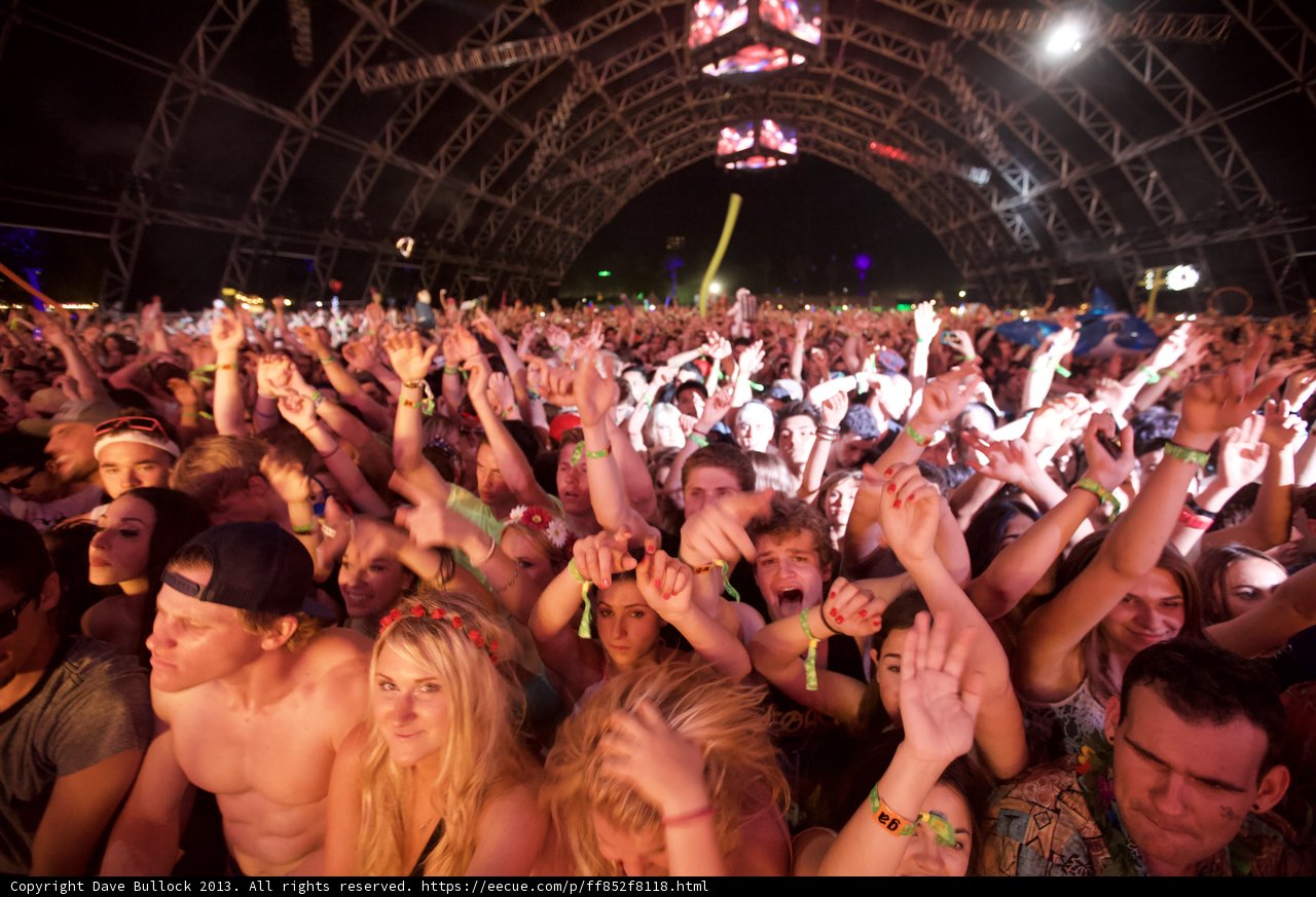 High Energy Crowd at Coachella Music Festival