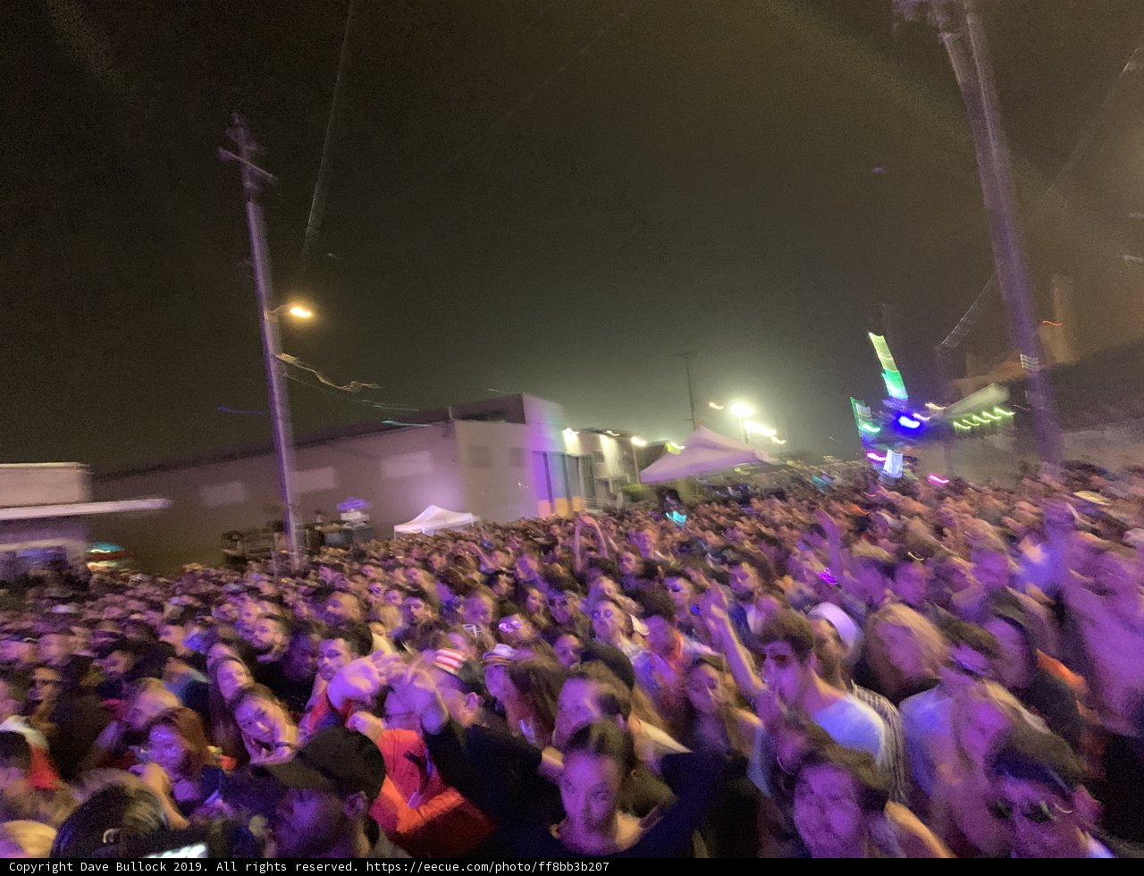 Nighttime Concert Crowd in San Francisco