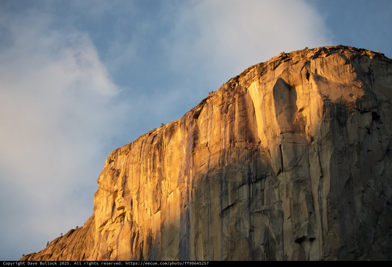 Golden Hour Light on El Capitan's Granite Face