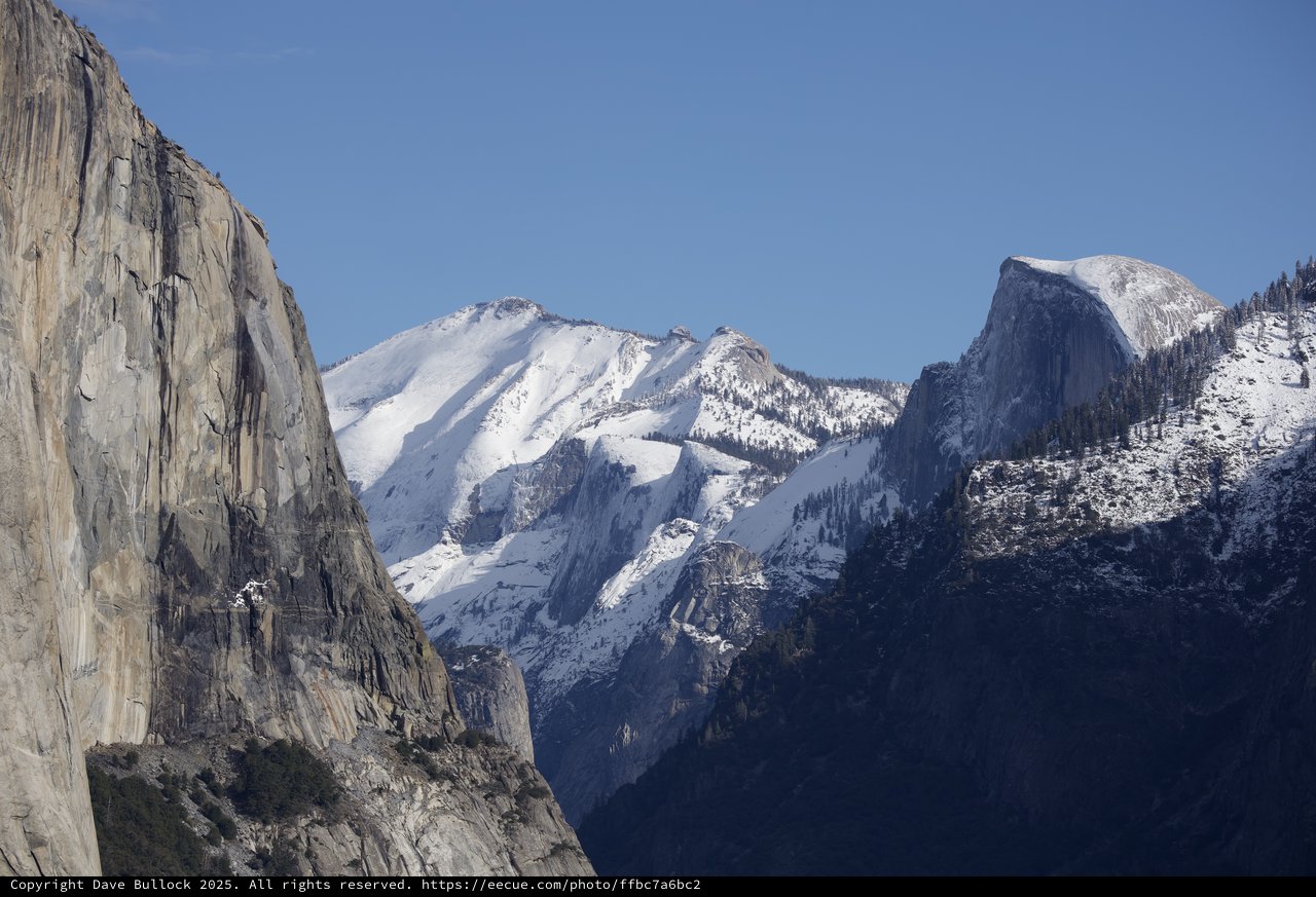 Yosemite Valley Winter Majesty with Snow-Capped Peaks