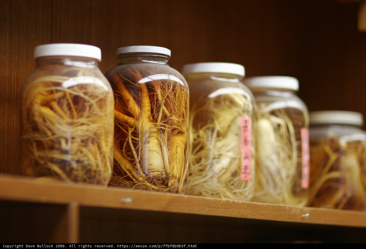 Assorted Roots on a Wooden Shelf