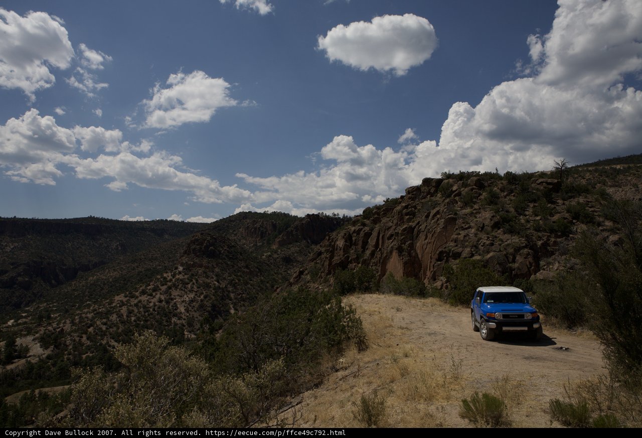 Driving through the mountain wilderness