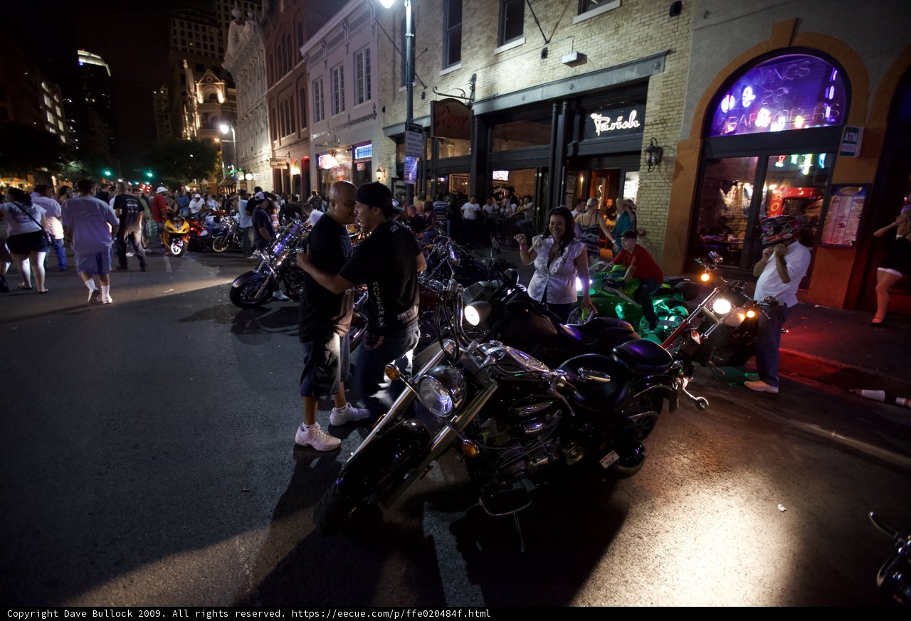 Nighttime Motorcycle Gathering
