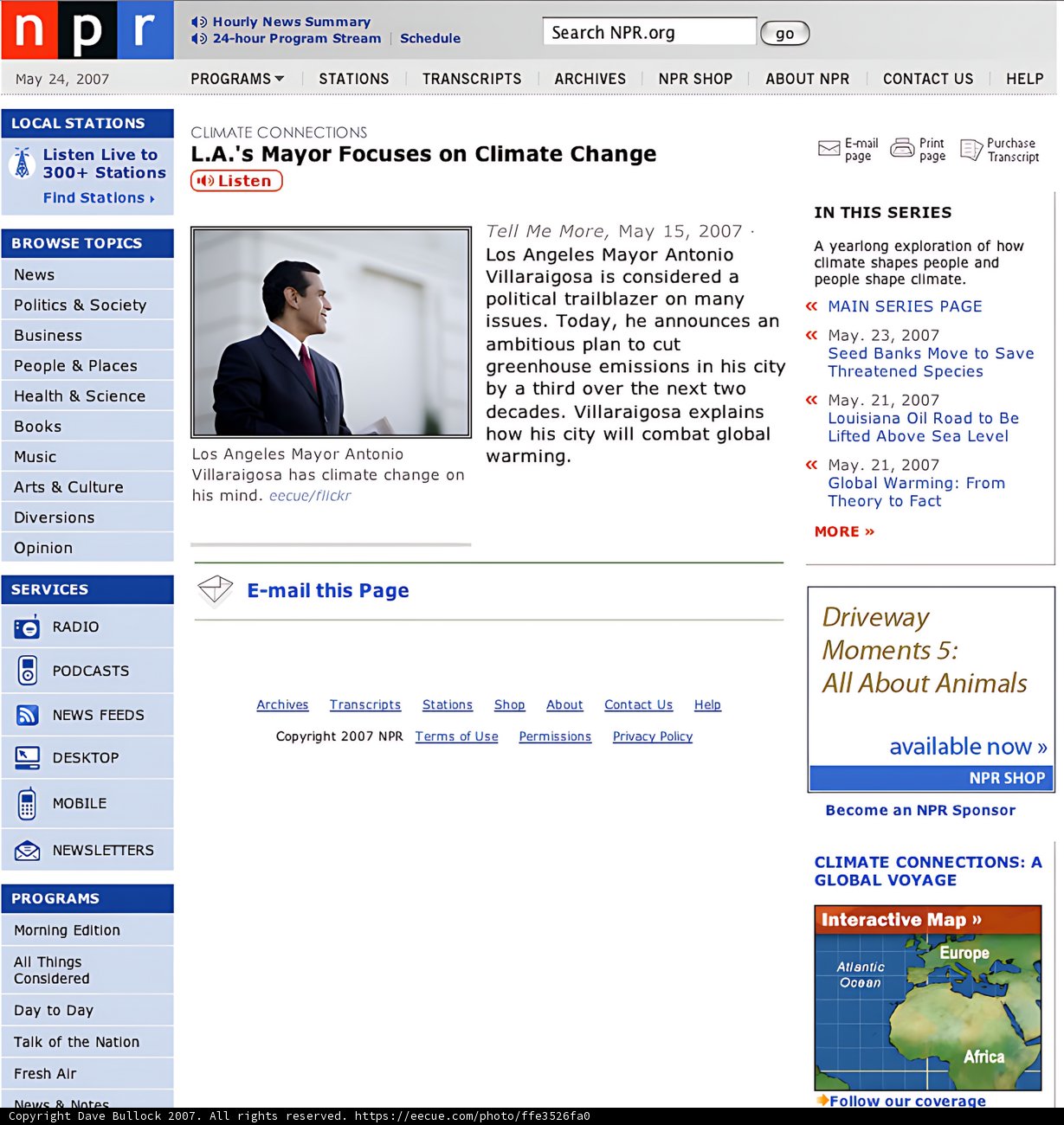 Antonio Villaraigosa on NPR Homepage