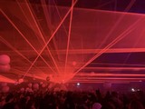 Red Laser Light Show at Electronic Music Concert