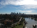 Aerial View of Los Angeles Cityscape from Echo Park Lake