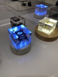 Colorful Crystal Cubes on Display