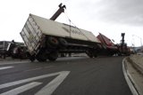 Overturned Semi-Truck at Intersection