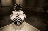 Traditional Native American Beaded Vessel with Geometric Patterns