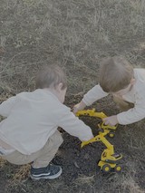 Children Playing with Construction Toys Outdoors