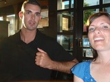 Dan and Penelope at San Francisco Restaurant Entrance