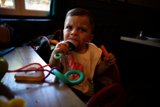 Wesley's Playful Mealtime Moment