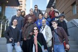 Group of 14 People on Staircase