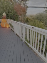 Autumn Deck with Halloween Pumpkin Decorations