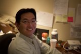 Hiroaki Ogi at his Rescue Mission Desk