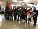 Office Ugly Christmas Sweater Party Group Photo 2017