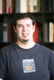 Black Shirt, Books and a Smile