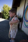 Young Explorer with Hoop at Calistoga Old Faithful Geyser