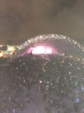 Nighttime concert under the grand white tent