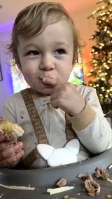Toddler's Messy Christmas Cake Smash Celebration