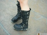 Metal Buckled Black Boots