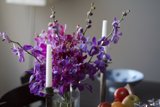 Beautiful Flower Arrangement with Candles