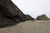 Secluded Cove Between Ancient Sea Cliffs at Dusk