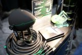 The Black and Green Mic on Display