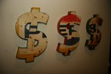 Money Signs on Wooden Boards