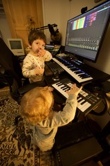 Young Musicians Creating in Home Music Studio