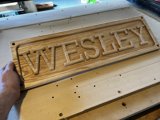 Wesley in Stained Wood Sign