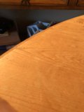 Plywood Table with White Cloth